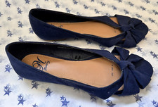 NEW! Mantaray (Debenhams) UK5 Eur38 navy blue faux suede flat open front sandals