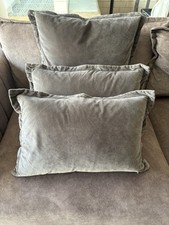 2x Grey Velvet DFS Cushion