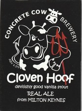 USED PUMP CLIP FRONT - CONCRETE COW BREWERY - CLOVEN HOOF VANILLA STOUT