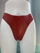 ❤️Itsy Bitsy Latex Rubber fetish wear lingerie Thong Red Size 14