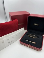 Cartier Love Bangle Thin Rose Gold 18kt with Box and Service Receipt Size 15cm