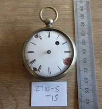 NICKEL CASED FUSEE VERGE GENTS POCKET WATCH , SQUARE PILLER