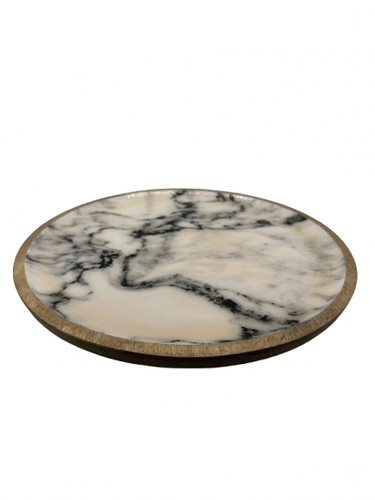 Round wooden serving plate - round,