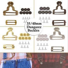 Dungaree Fastener Clip Buckles with Jeans Buttons Set for Denim Jacket Jumpsuits