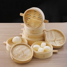 Round bamboo steamer - bamboo,