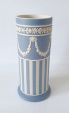Wedgwood Blue On White Jasperware Spill Vase