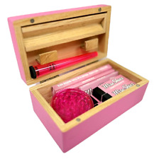 Pink Rolling Box Gift Set Rolling Papers Cone Holder Grinder Tips Set
