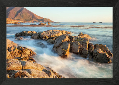 Rocky coastline sunset framed - rocky,