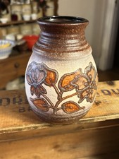 Vintage Bay Keramik West German Pottery Vase With Leaves