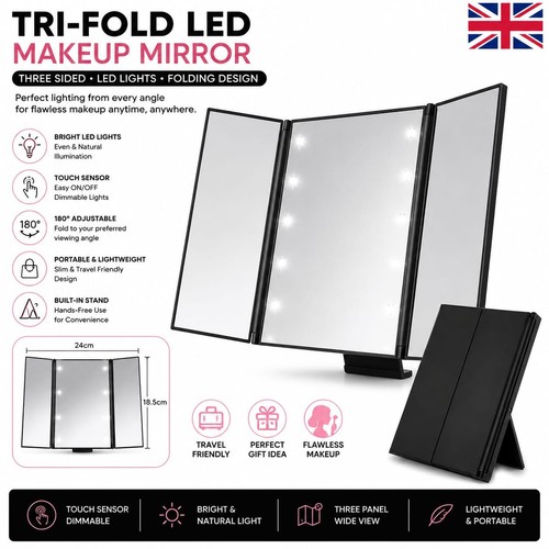 Tri fold led light - fold, makeup