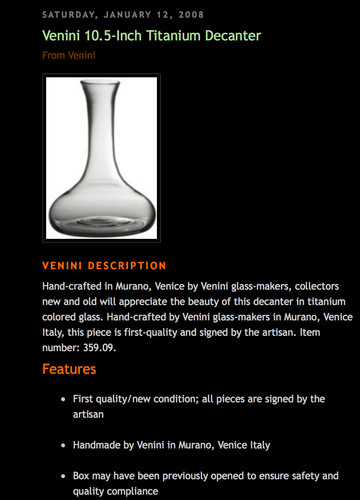 Rare venini murano - murano, wine
