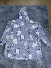 Brand new without tags Cat hooded blanket, oodie, grey, one size