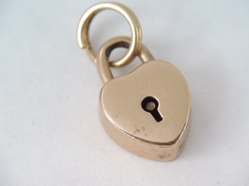 Vintage gold filled padlock - gold,