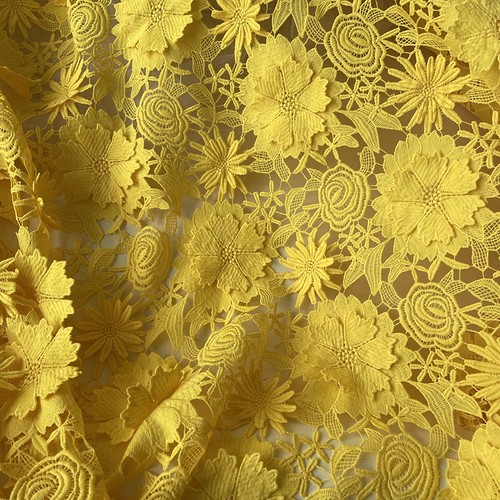 Yellow guipure embroidery - guipure,