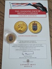 London Mint Changing Face of Britains Coinage Gold Plated Colour Circulated Coin