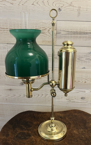 Antique brass student - antique, oil