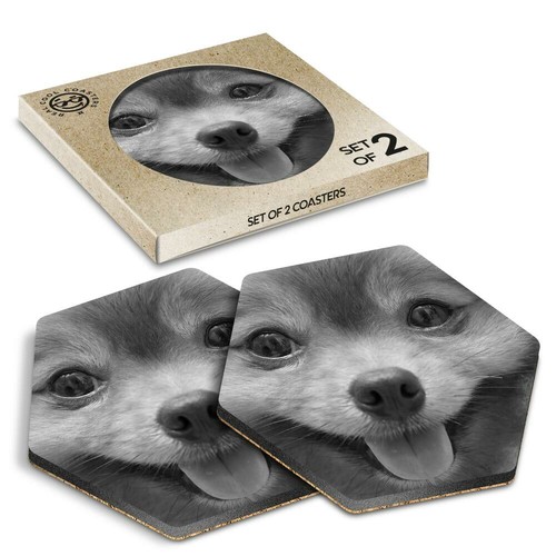 Hexagon coasters bw - x,