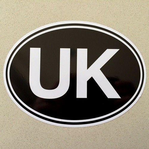 Sticker oval white black - uk,