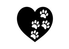 Cute heart paw - heart, print