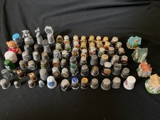Lot of 76 Vintage Thimbles ~