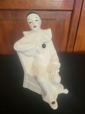 Pierrot Clown Harlequin Ceramic Figurine Vintage Collectible
