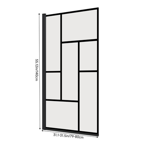 Black grid bath - black, glass