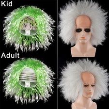 Halloween Cosplay Beetlejuice Wig Adult Kids Wavy Green White Wig Costume Prop