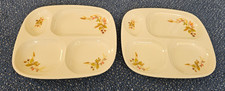  M&S vintage Snack Trays HARVEST design x 2!! Melamine Divided Serving Dish VGC