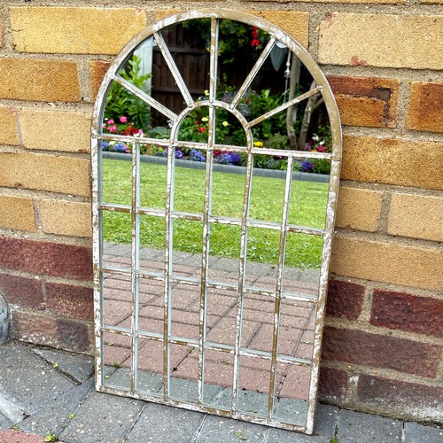 Metal arched wall mirror large - arched,