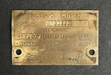 FORDSON MAJOR TYPE 77 FARMING TRACTOR SUPPLIERS NAME PLATE EMBLEM INSIGNIA BADGE