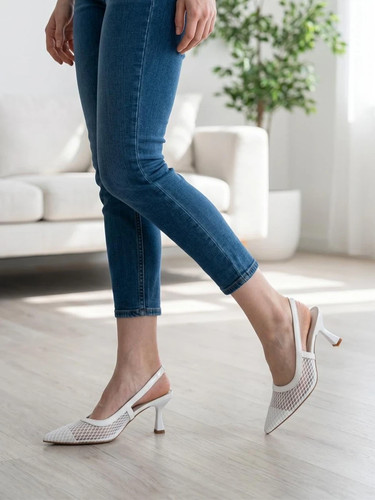Ladies slingback kitten heels - kitten,
