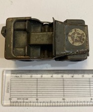 Triang Minic Clockwork Tinplate Military Jeep 1950s No Key Untested Poor cond. 