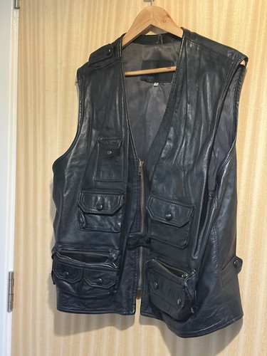 Vintage black real leather - vintage,
