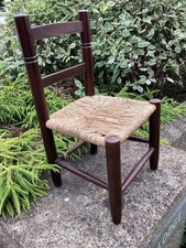 Vintage Rustic Woven Toy Chair For Doll or Teddy Bear Display 19” tall