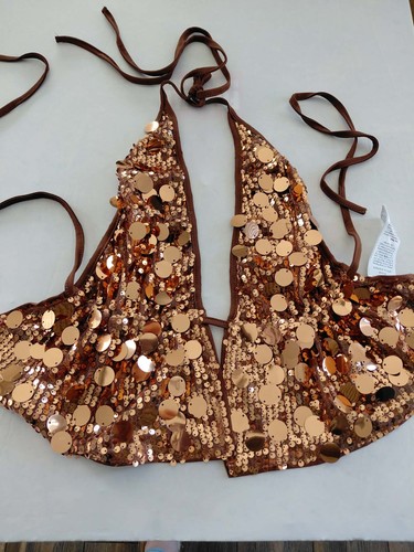 Shein bronze sequin halter - shein,