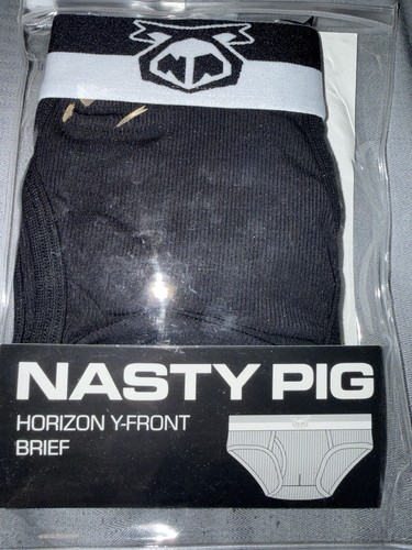 Nasty pig black white briefs - black,