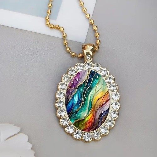 Colorful rainbow theme oval - 7,