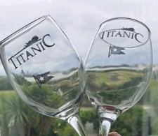 Titanic sinking wine glass