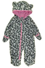 Kiko & Max Infant Girls Leopard Print Faux Sherpa Pram Size 3/6M 6/9M