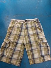 Urban Spirit Waist 30" Leg 11" Men's Check Green Blue White Patterened Shorts