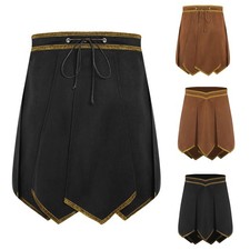 UK Mens Viking Soldier Stage Performance Armor Skirt Wildleder Cosplay Carnival