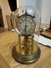 Vintage Kundo Anniversary Clock 400Day Glass Dome Kieninger & Obergfell W/German