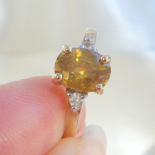 1.70ct Certified Madagascan Sphene Yellow Gold Ring