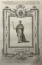 1784 Edward II, King Of England 1284 - 1327 Original Antique Print
