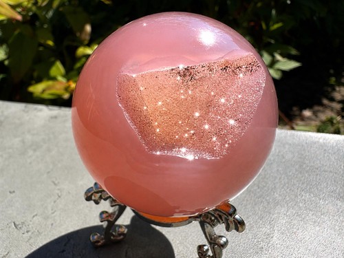 Pink jelly agate druzy - pink,