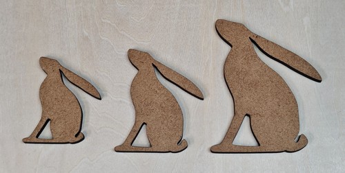 Wooden hare silhouettes 3mm - 20,