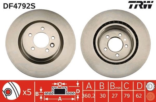 Brake disc trw df4792s for - brake,