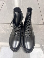 Step Out in Style: Unworn Dsquared2 Black Leather Combat Boots - Size 10