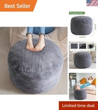 Round stuffed pouf ottoman - round,