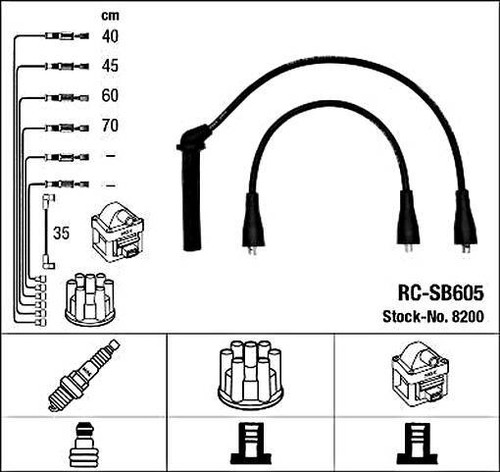Black ignition cable - black, ngk